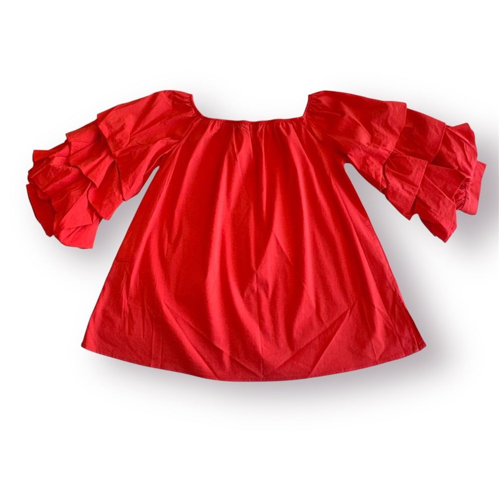🛍️SALE🛍️ Zara Off the Shoulder Blouse with Dramatic Ruffled Sleeves - Picture 4 of 7